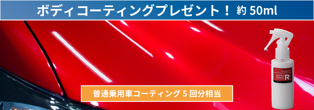 ボディコーティングプレゼント！約50ml（普通乗用車コーティング5回相当）