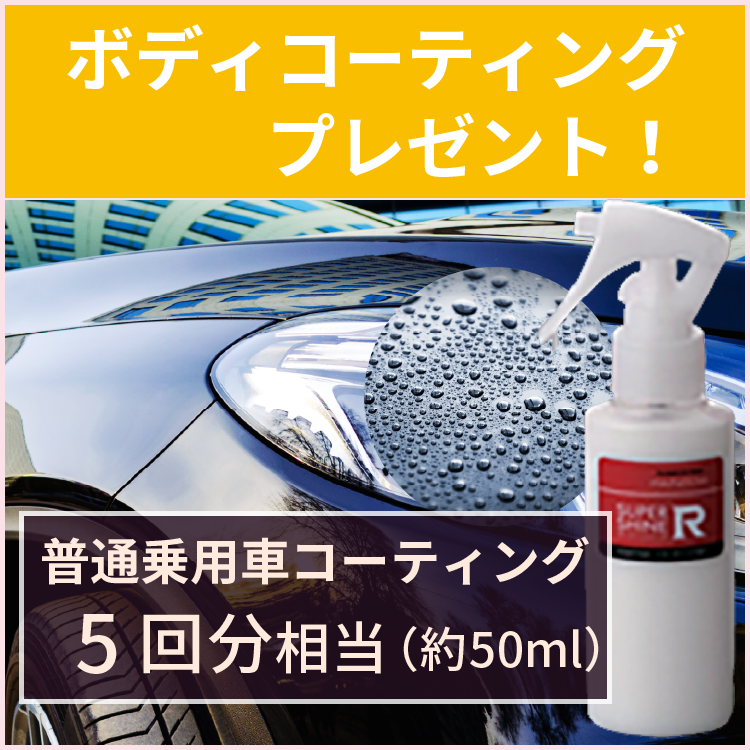 ボディコーティングプレゼント！約50ml（普通乗用車コーティング5回相当）