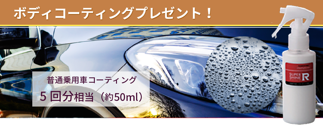 ボディコーティングプレゼント！約50ml（普通乗用車コーティング5回相当）