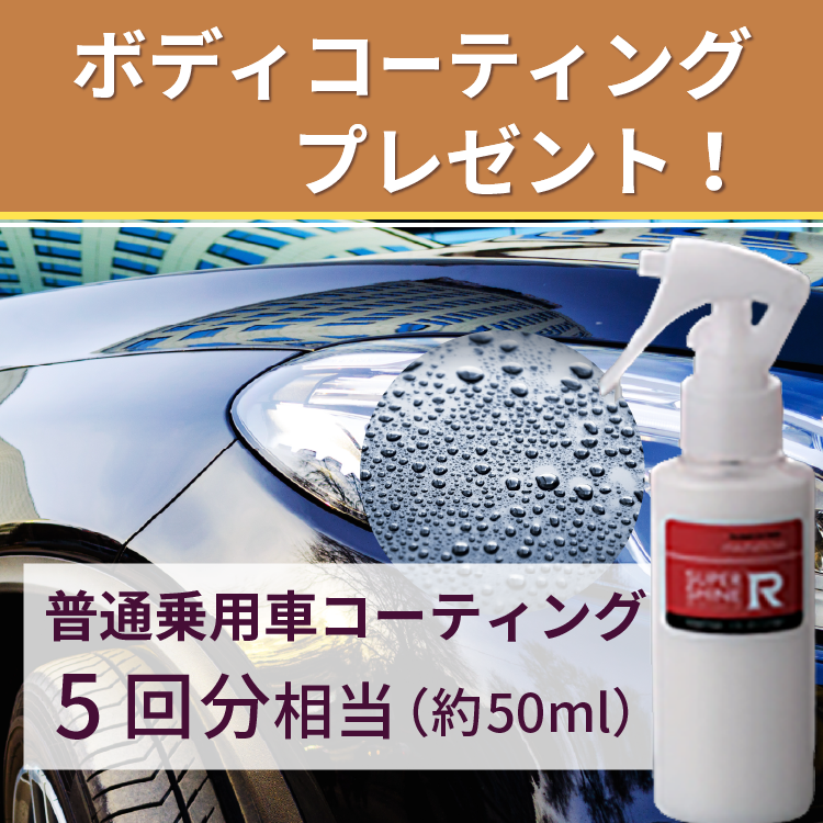 ボディコーティングプレゼント！約50ml（普通乗用車コーティング5回相当）
